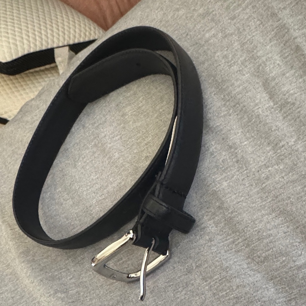 Janie and Jack Black Belt with Silver Buckle